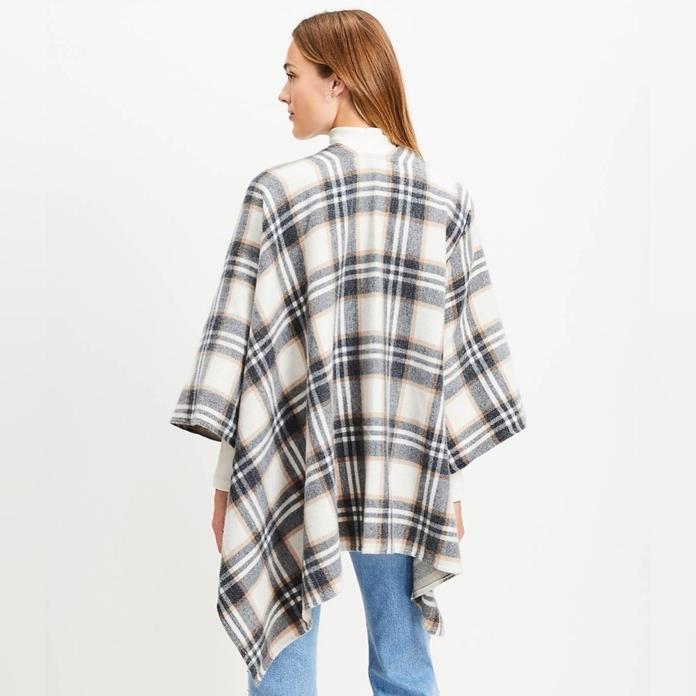 LOFT Plaid Sweater Wrap - Picture 2 of 8